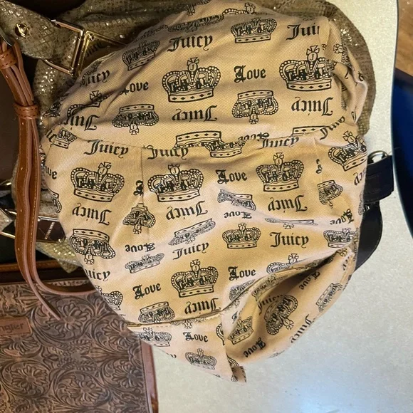 Vintage,Juicy Couture Black Velvet Shoulder Bag - Picture 8 of 11